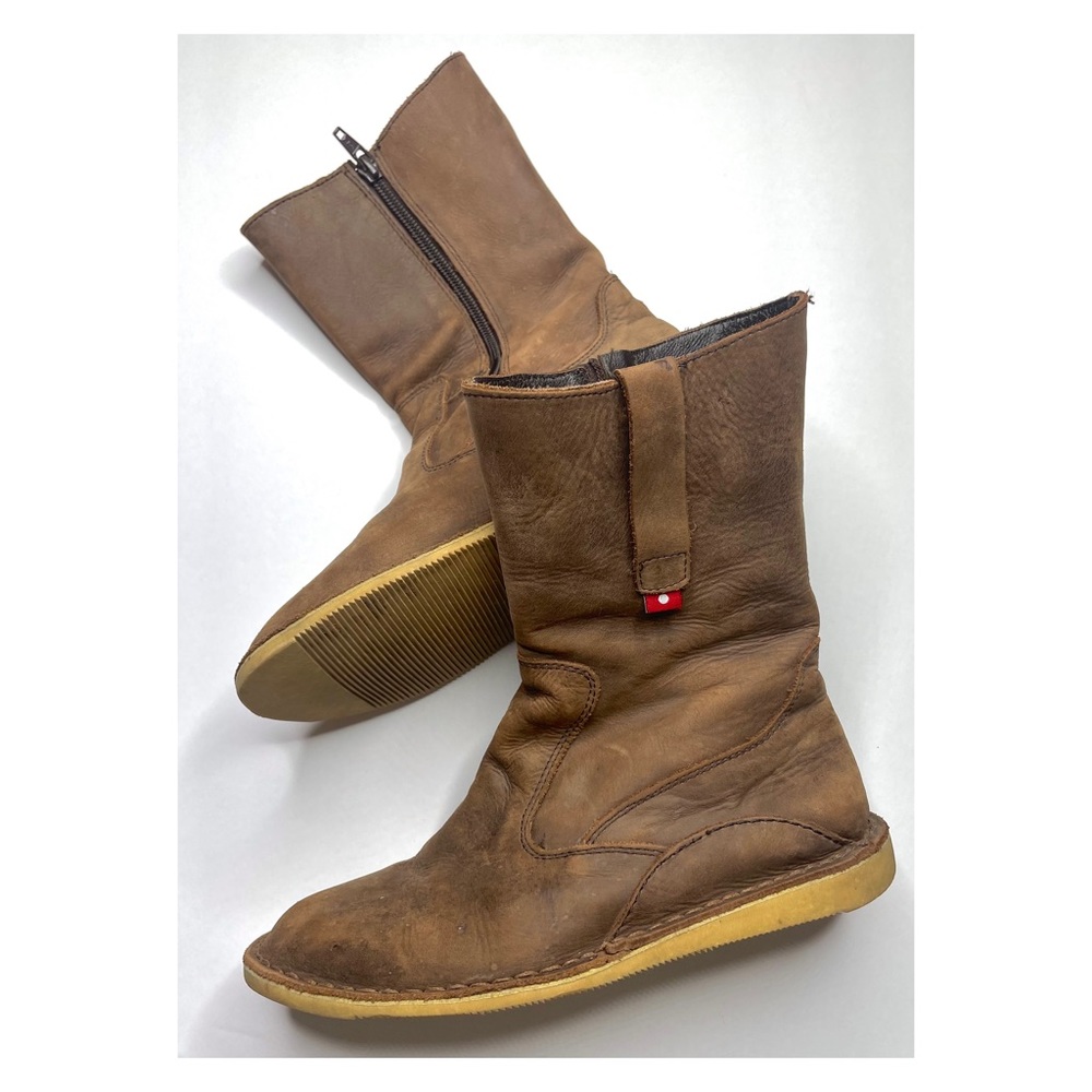 Brown Leather Mid-Calf Women's Boots